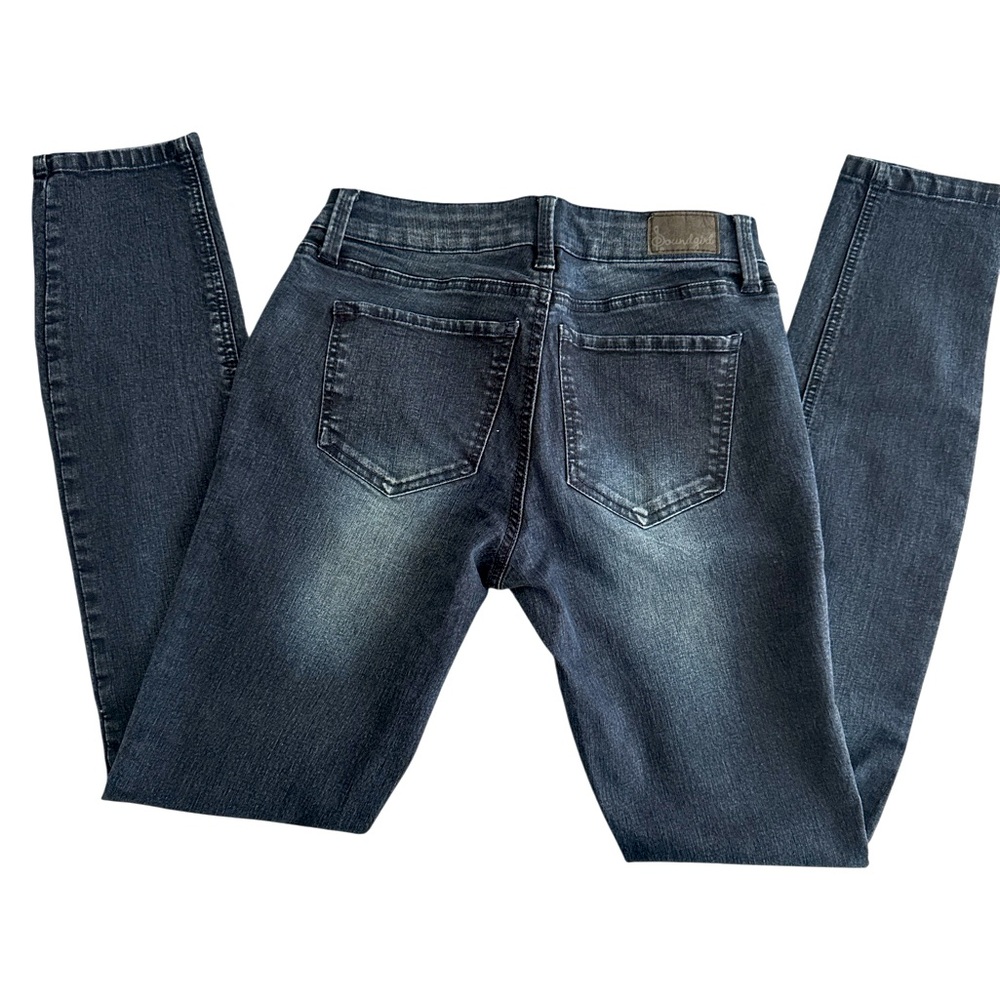 Soundgirl size 3 Dark indigo Blue Denim Like New Stretch Jeans Skinny Leg Mid